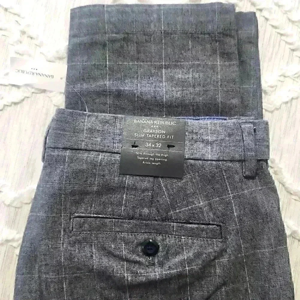 Banana Republic Plaid Grayson Slim-Tapered Fit Pant